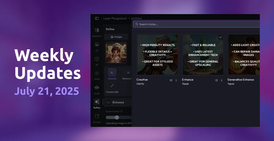 Lipsync audio, improved upscaler, and drag & drop